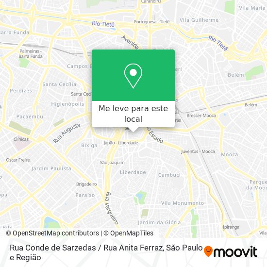 Rua Conde de Sarzedas / Rua Anita Ferraz mapa