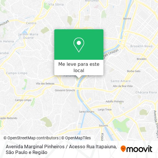 Avenida Marginal Pinheiros / Acesso Rua Itapaiuna mapa