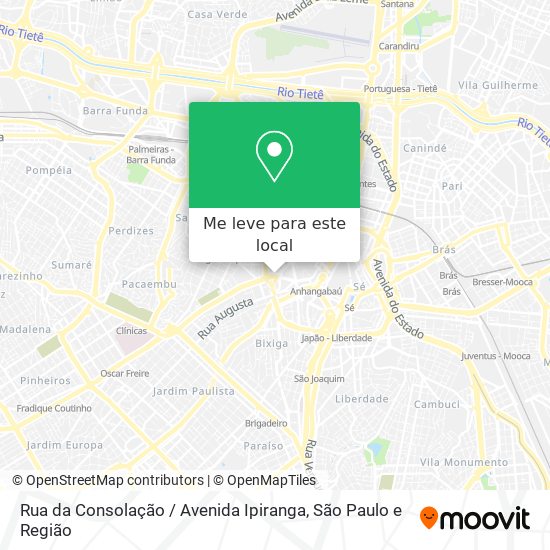 Rua da Consolação / Avenida Ipiranga mapa
