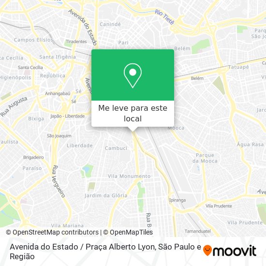 Avenida do Estado / Praça Alberto Lyon mapa