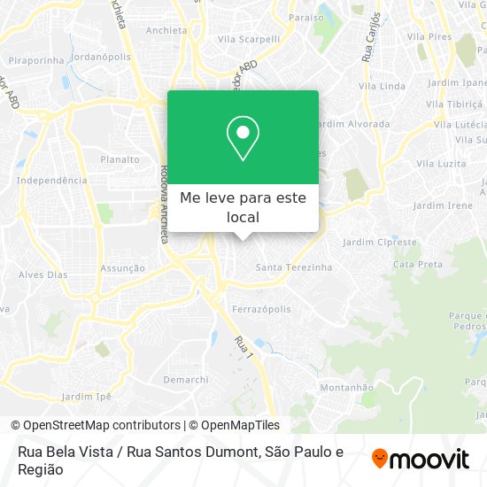 Rua Bela Vista / Rua Santos Dumont mapa