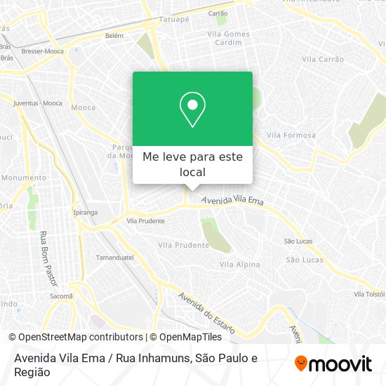 Avenida Vila Ema / Rua Inhamuns mapa