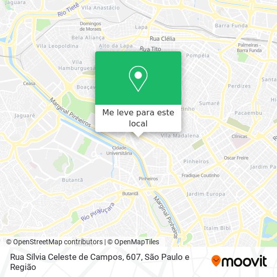 Rua Sílvia Celeste de Campos, 607 mapa