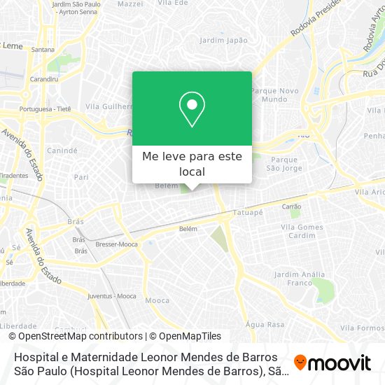 Hospital e Maternidade Leonor Mendes de Barros São Paulo (Hospital Leonor Mendes de Barros) mapa