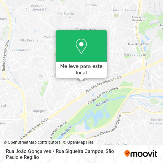 Rua João Gonçalves / Rua Siqueira Campos mapa