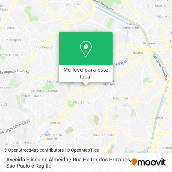 Avenida Eliseu de Almeida / Rua Heitor dos Prazeres mapa