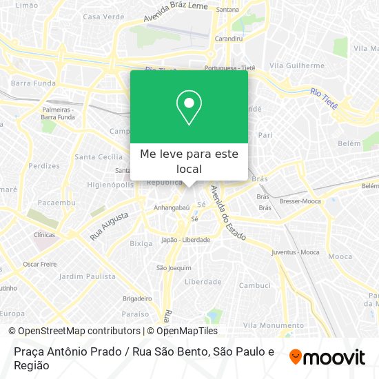 Praça Antônio Prado / Rua São Bento mapa