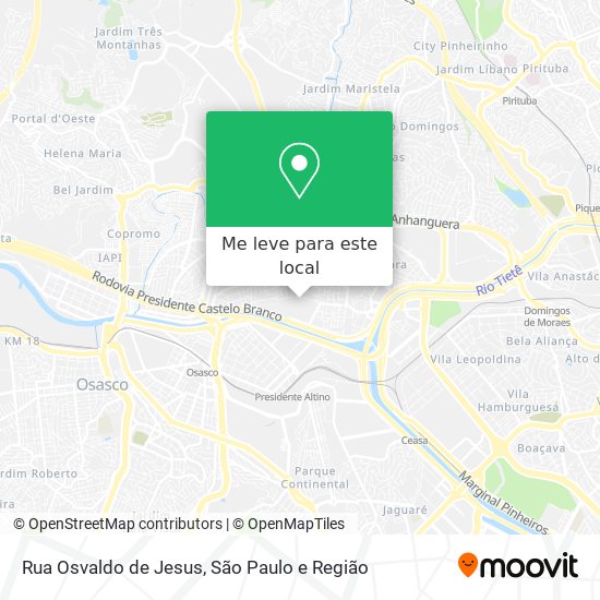 Rua Osvaldo de Jesus mapa