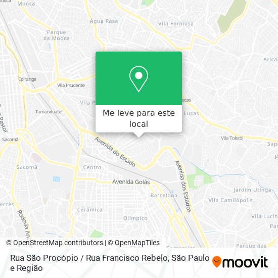 Rua São Procópio / Rua Francisco Rebelo mapa