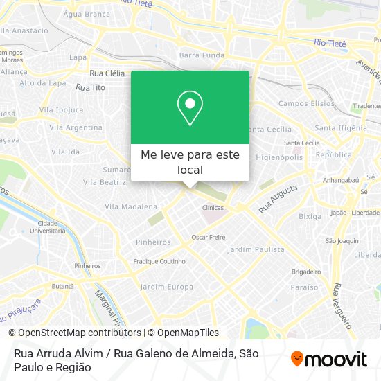 Rua Arruda Alvim / Rua Galeno de Almeida mapa