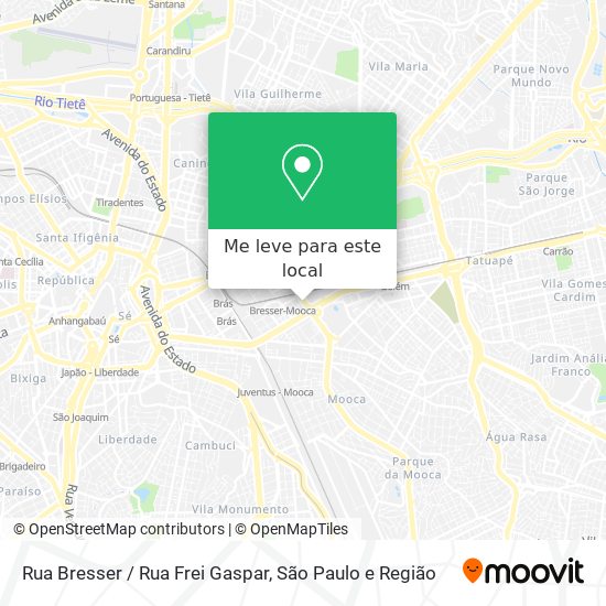 Rua Bresser / Rua Frei Gaspar mapa