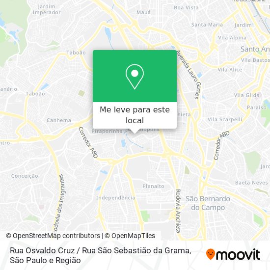 Rua Osvaldo Cruz / Rua São Sebastião da Grama mapa