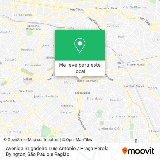Avenida Brigadeiro Luís Antônio / Praça Pérola Byington mapa