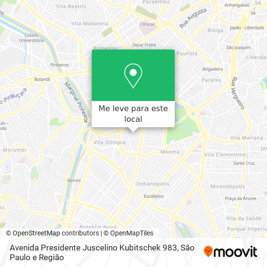 Avenida Presidente Juscelino Kubitschek 983 mapa