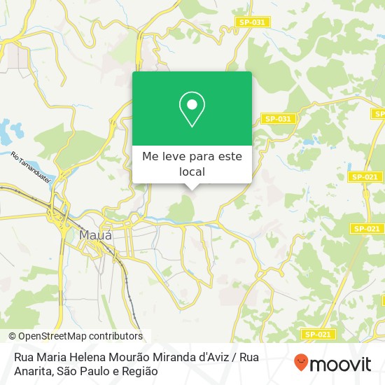 Rua Maria Helena Mourão Miranda d'Aviz / Rua Anarita mapa