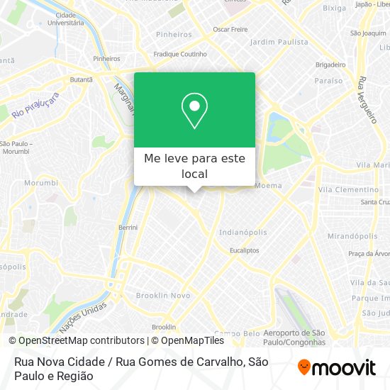 Rua Nova Cidade / Rua Gomes de Carvalho mapa