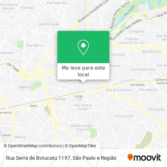 Rua Serra de Botucatu 1197 mapa