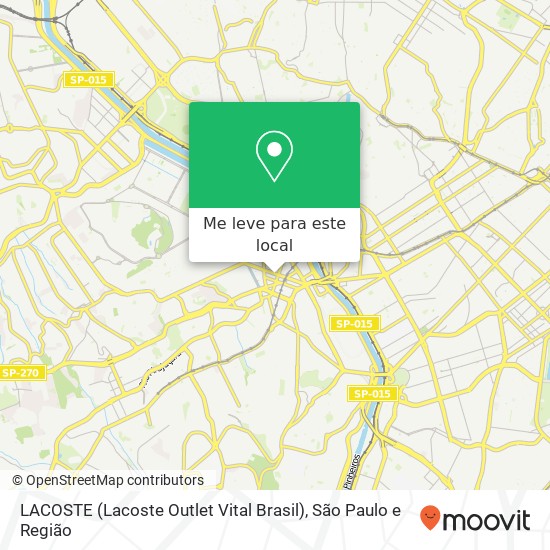 LACOSTE (Lacoste Outlet Vital Brasil) mapa