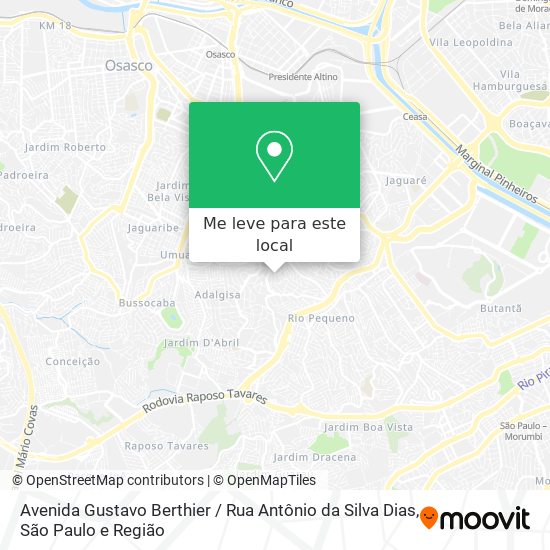 Avenida Gustavo Berthier / Rua Antônio da Silva Dias mapa