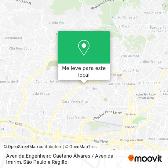 Avenida Engenheiro Caetano Álvares / Avenida Imirim mapa