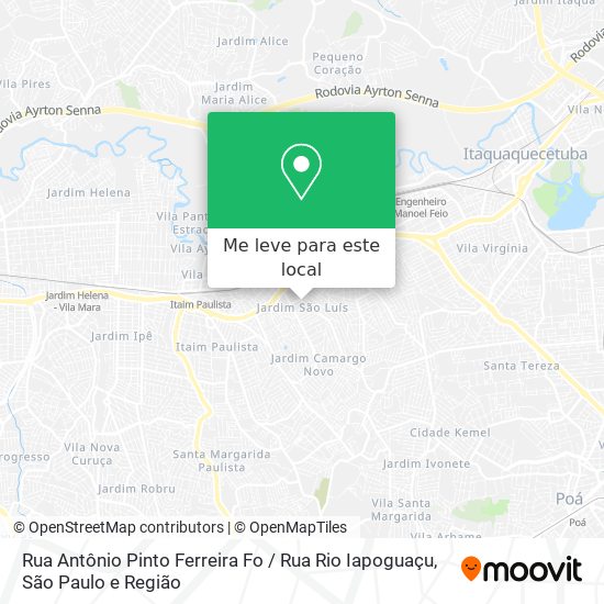 Rua Antônio Pinto Ferreira Fo / Rua Rio Iapoguaçu mapa