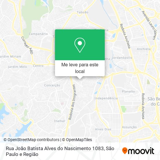 Rua João Batista Alves do Nascimento 1083 mapa