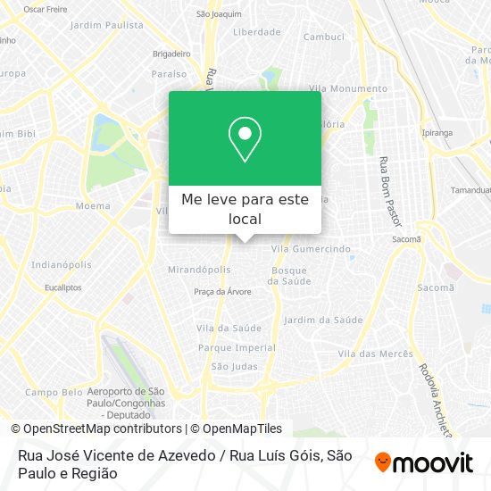 Rua José Vicente de Azevedo / Rua Luís Góis mapa