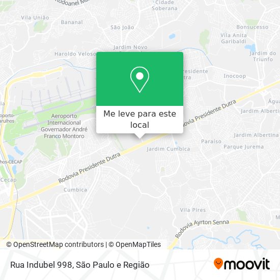 Rua Indubel 998 mapa