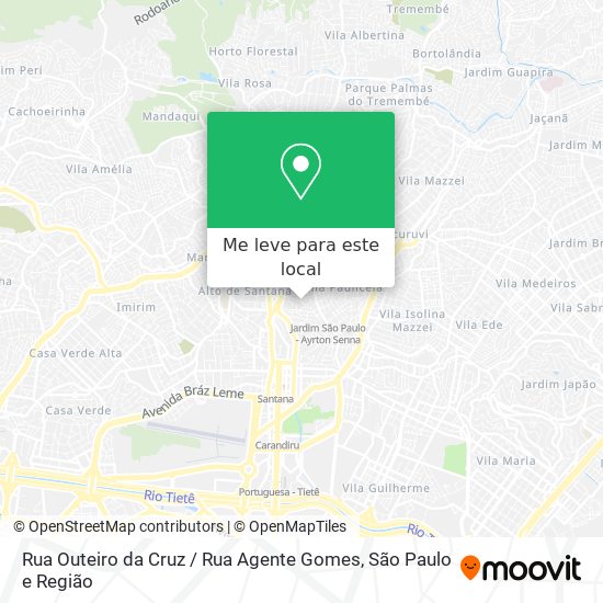 Rua Outeiro da Cruz / Rua Agente Gomes mapa