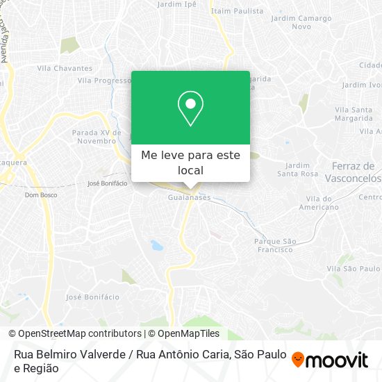 Rua Belmiro Valverde / Rua Antônio Caria mapa