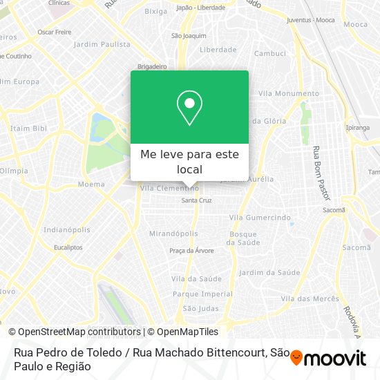 Rua Pedro de Toledo / Rua Machado Bittencourt mapa