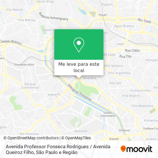 Avenida Professor Fonseca Rodrigues / Avenida Queiroz Filho mapa