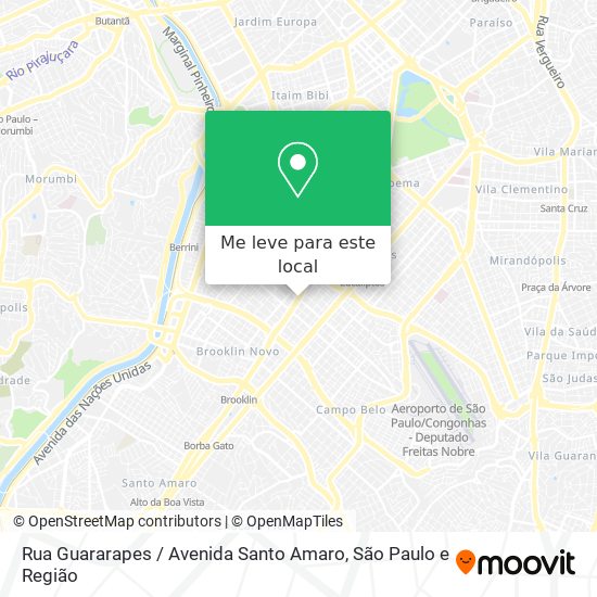 Rua Guararapes / Avenida Santo Amaro mapa