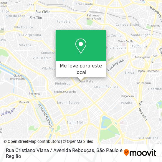 Rua Cristiano Viana / Avenida Rebouças mapa