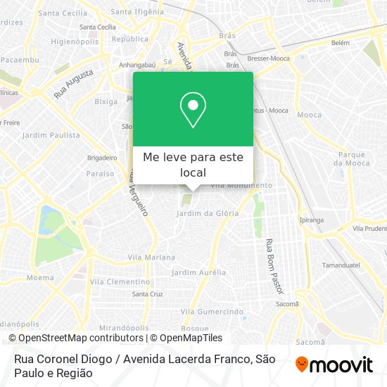 Rua Coronel Diogo / Avenida Lacerda Franco mapa