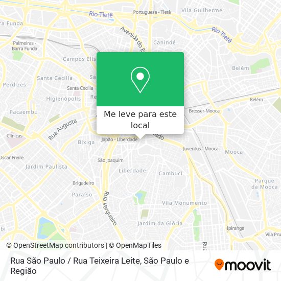 Rua São Paulo / Rua Teixeira Leite mapa