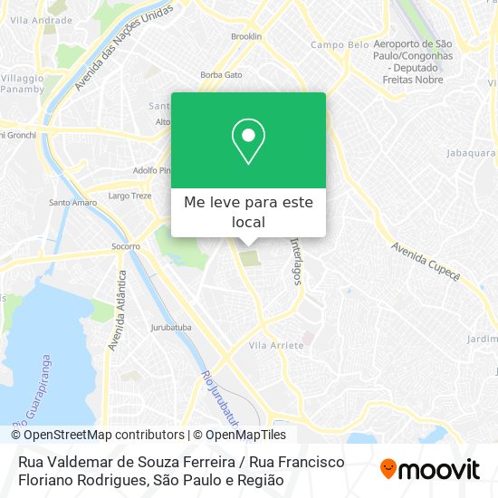 Rua Valdemar de Souza Ferreira / Rua Francisco Floriano Rodrigues mapa