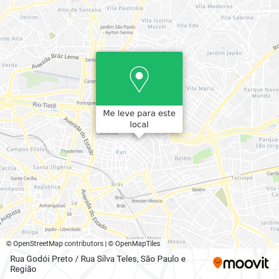 Rua Godói Preto / Rua Silva Teles mapa