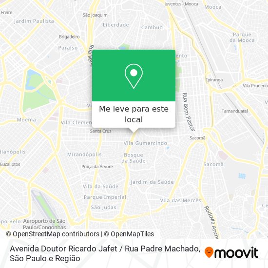 Avenida Doutor Ricardo Jafet / Rua Padre Machado mapa