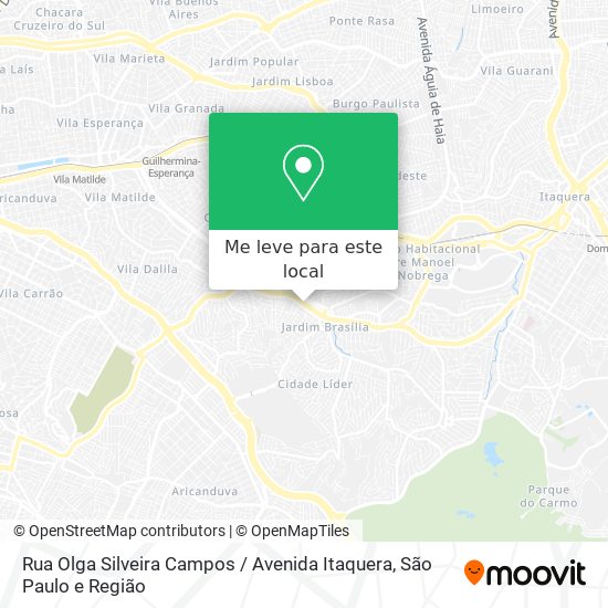 Rua Olga Silveira Campos / Avenida Itaquera mapa
