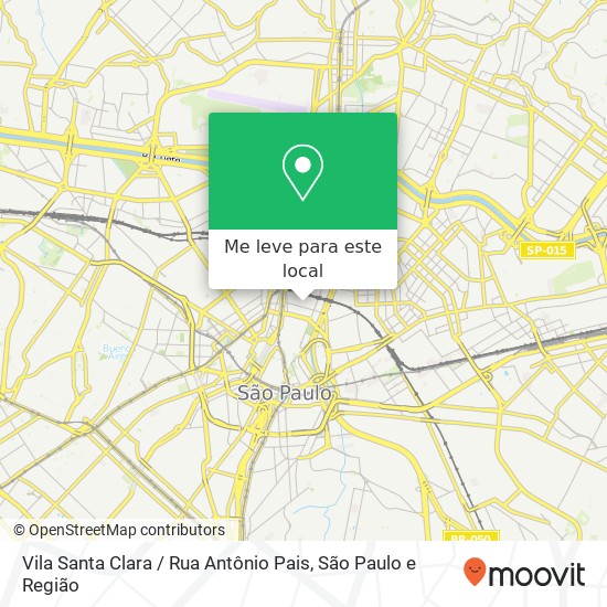 Vila Santa Clara / Rua Antônio Pais mapa