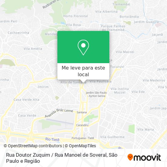 Rua Doutor Zuquim / Rua Manoel de Soveral mapa