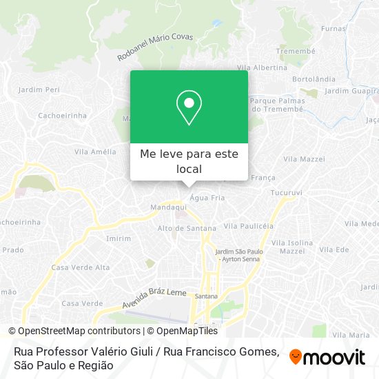 Rua Professor Valério Giuli / Rua Francisco Gomes mapa