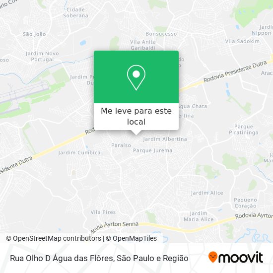 Rua Olho D Água das Flôres mapa