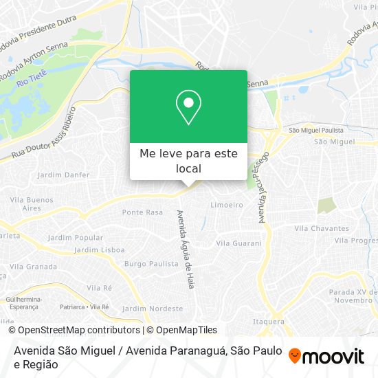 Avenida São Miguel / Avenida Paranaguá mapa
