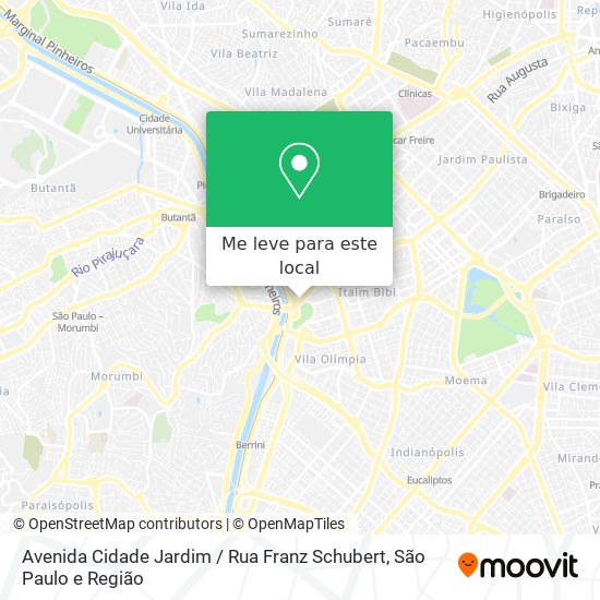 Avenida Cidade Jardim / Rua Franz Schubert mapa