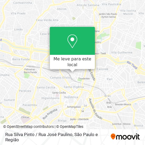 Rua Silva Pinto / Rua José Paulino mapa