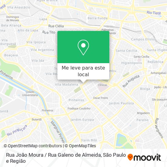 Rua João Moura / Rua Galeno de Almeida mapa