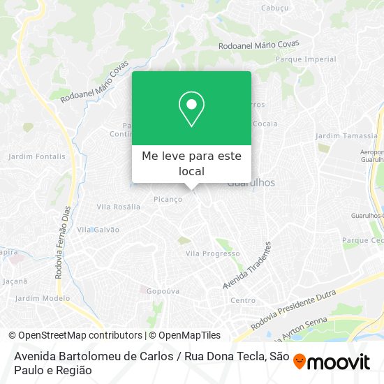 Avenida Bartolomeu de Carlos / Rua Dona Tecla mapa