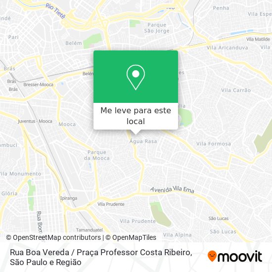 Rua Boa Vereda / Praça Professor Costa Ribeiro mapa